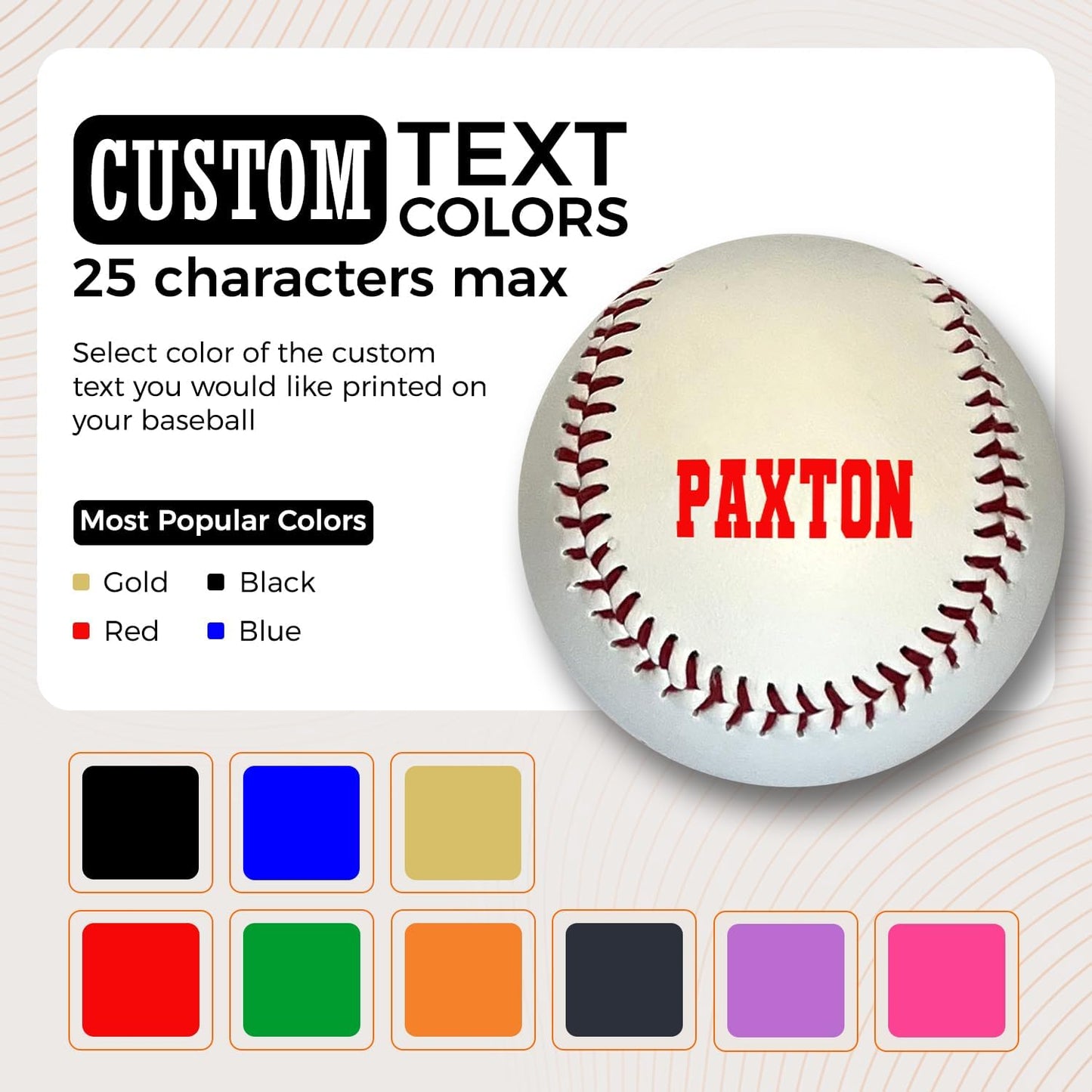 Personalized Baseball with Multiple Color Options