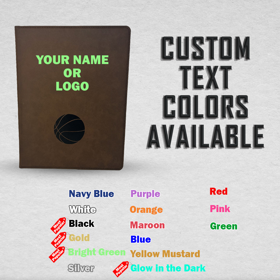 Customized Basketball Padfolio Custom Colors Available