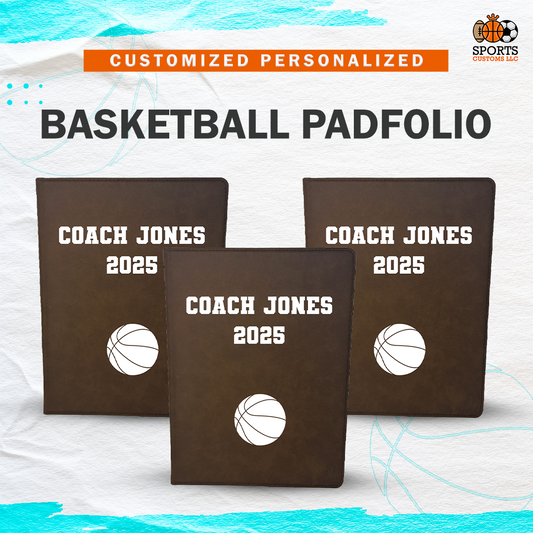 Customized Basketball Padfolio, Basketball Coach Gift Notepad