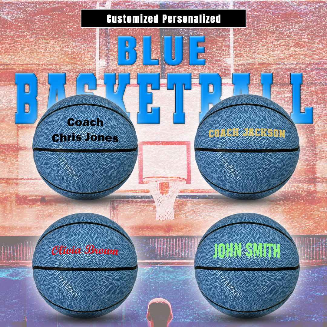Customized Blue Basketball Personalized with Features