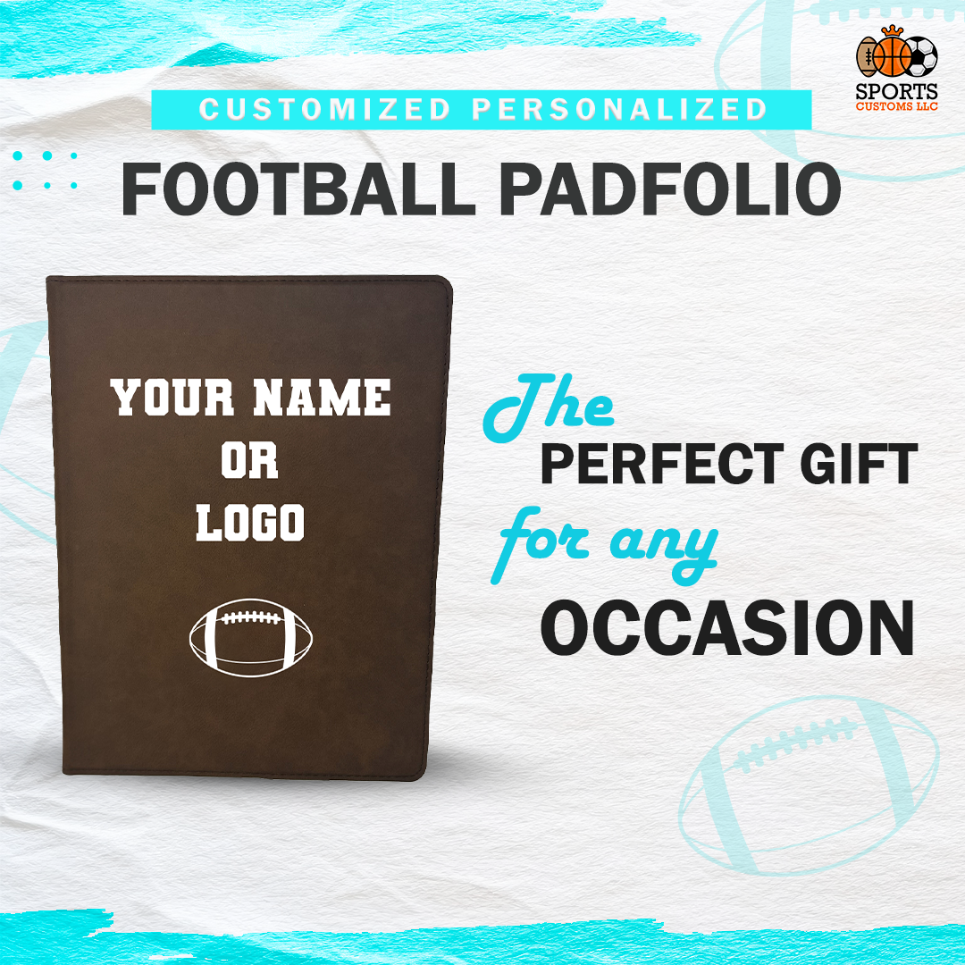 Customized Football Padfolio, Personalized Football Perfect Gift