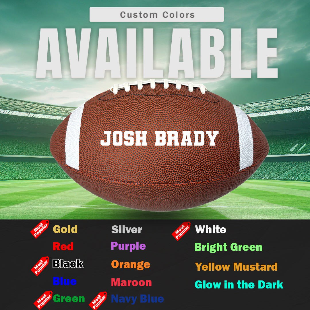 Customized Football with Stripes, Blank Non-branded Official Size Available Custom Colors