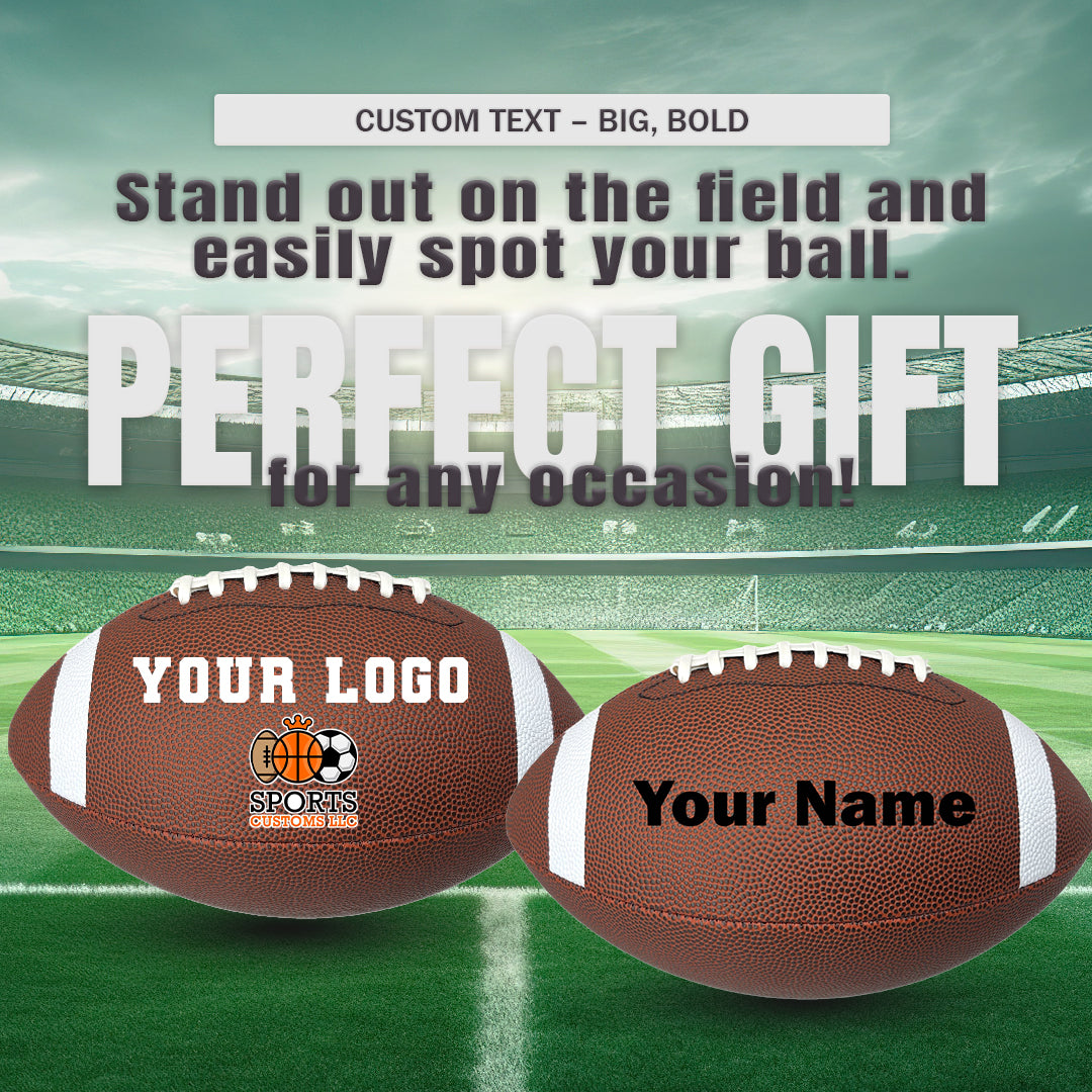 Customized Football with Stripes, Blank Non-branded Official Size Perfect Gift