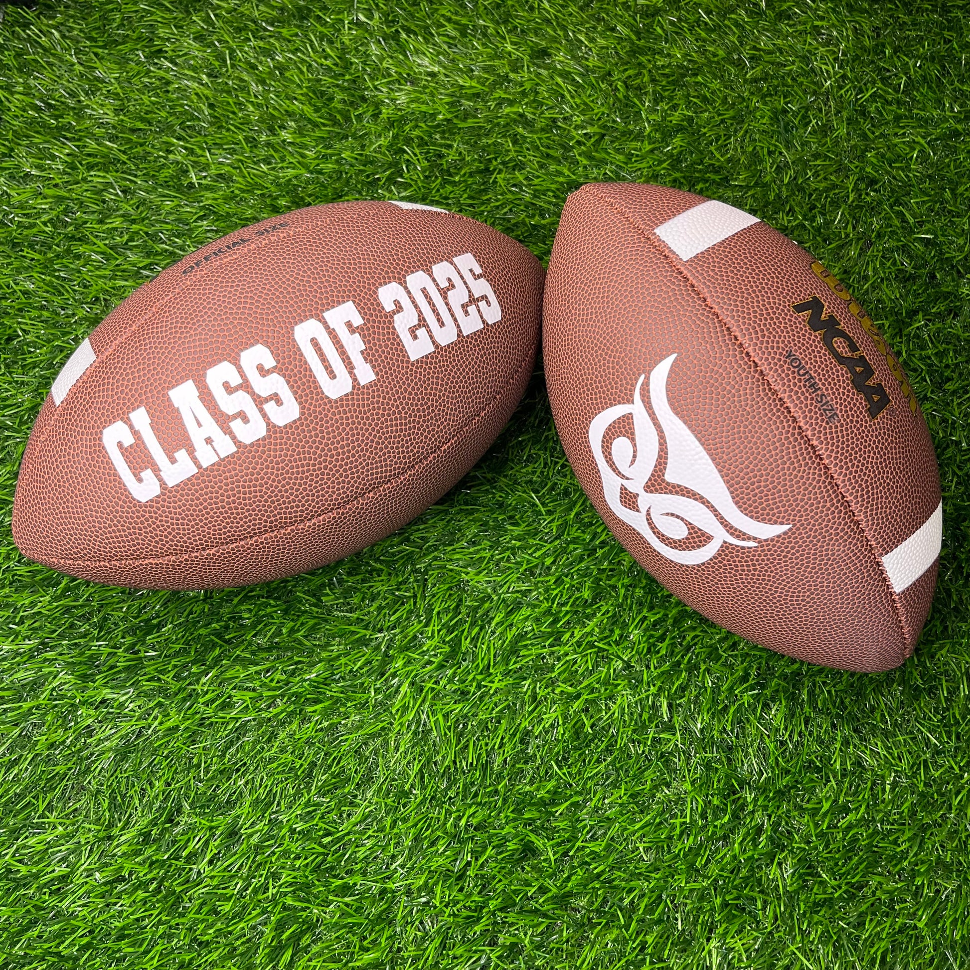 Customized Wilson NCAA Football with Custom White Logo and White Text