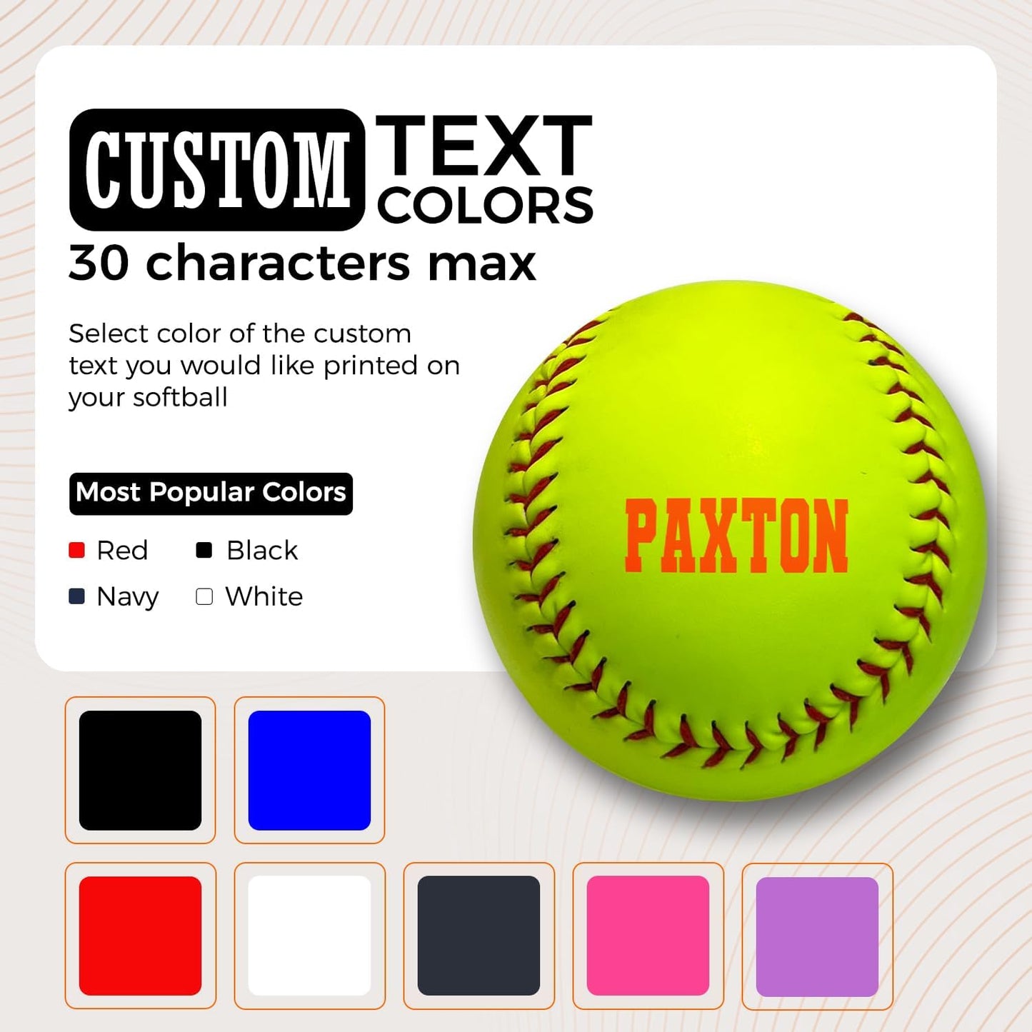 Personalized Softball Customized in different colors