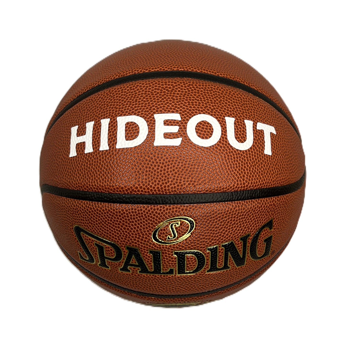 Custom Spalding Neverflat Basketball White Text Logo