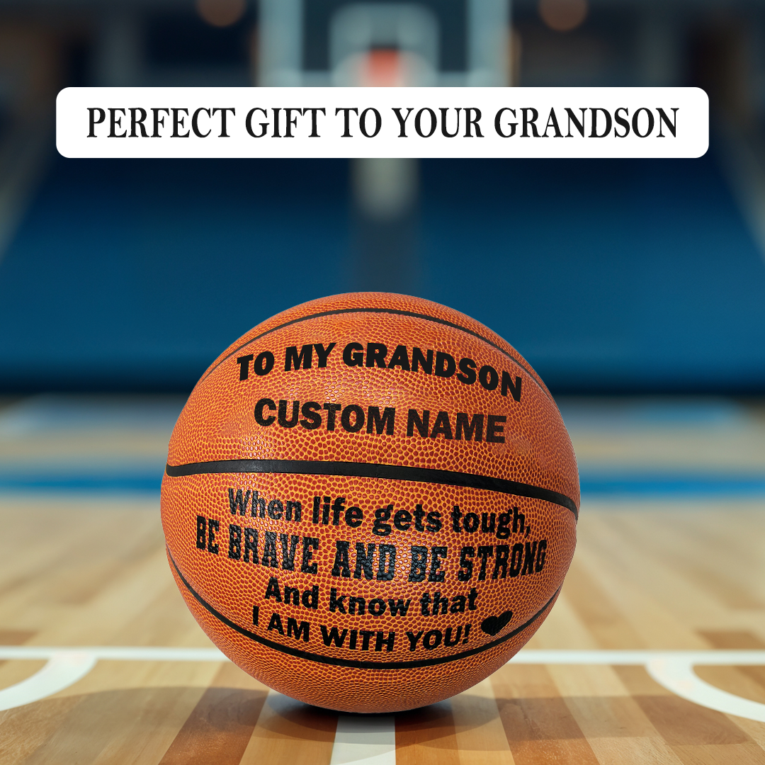 Customized Perfect Gift To My grandson Orange Basketball Player