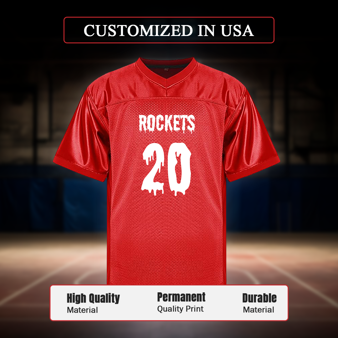 Customized Football Red Jersey Customized in USA