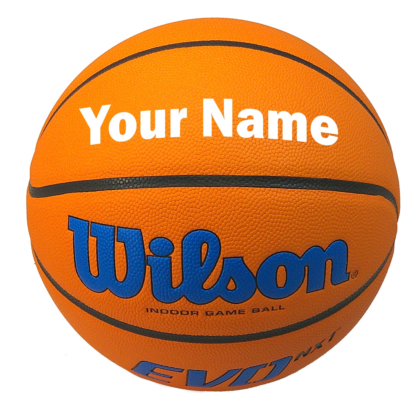 Customized Wilson NCAA EVO NXT Basketball Blue with White Text