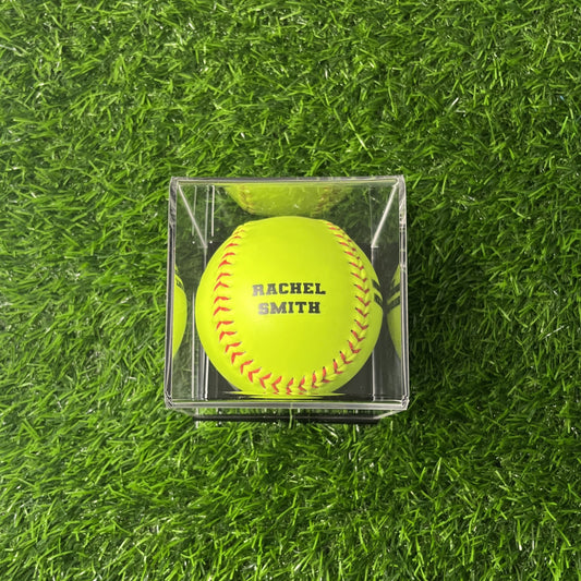Customized Softball with Display Case