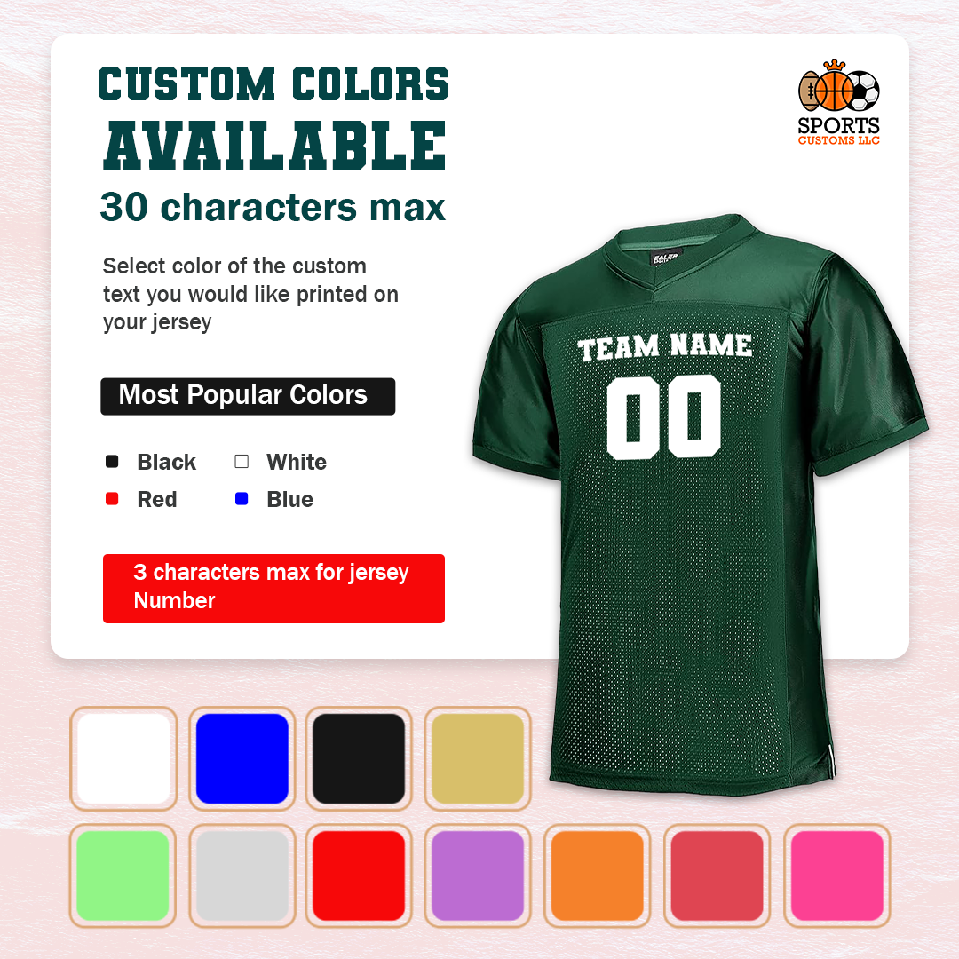 Customized Football Green Jersey Multiple Colors Offered