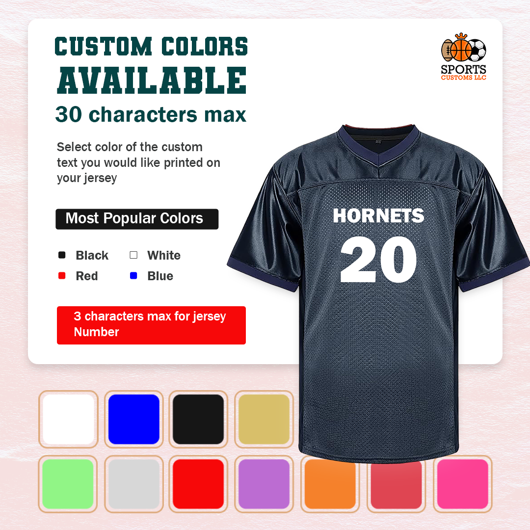 Customized Football Navy Blue Jersey Multiple Colors Available