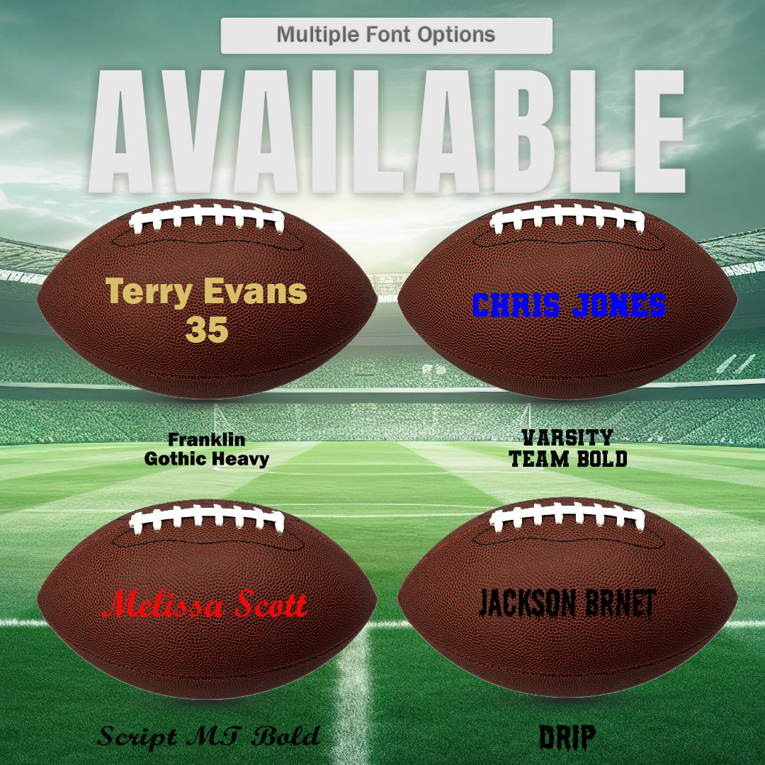 Customized Football, Blank Non-branded Official Size Multiple Fonts Available