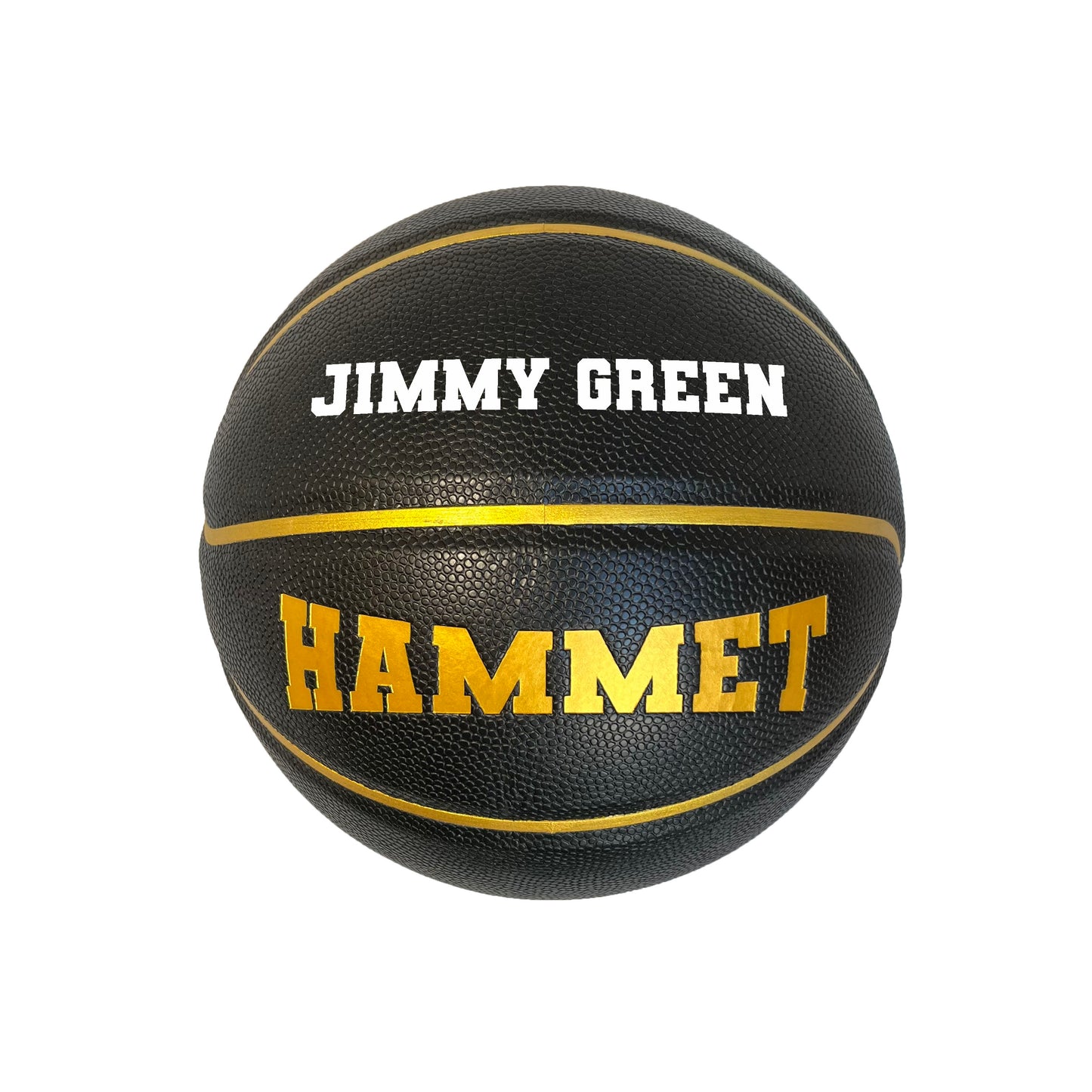 Customized Black and Gold Basketball White Text