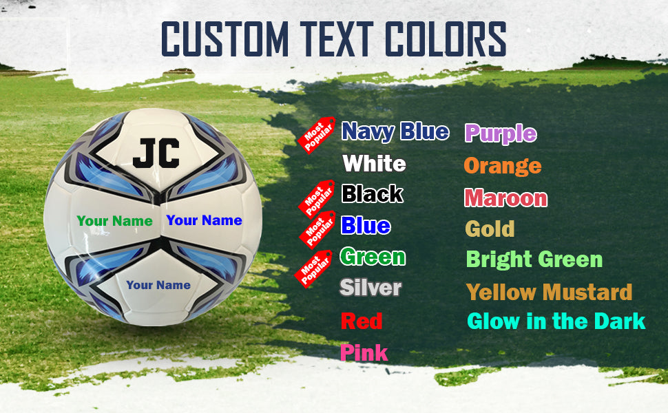 Personalized Hammet Soccer Ball Custom Text Color Options