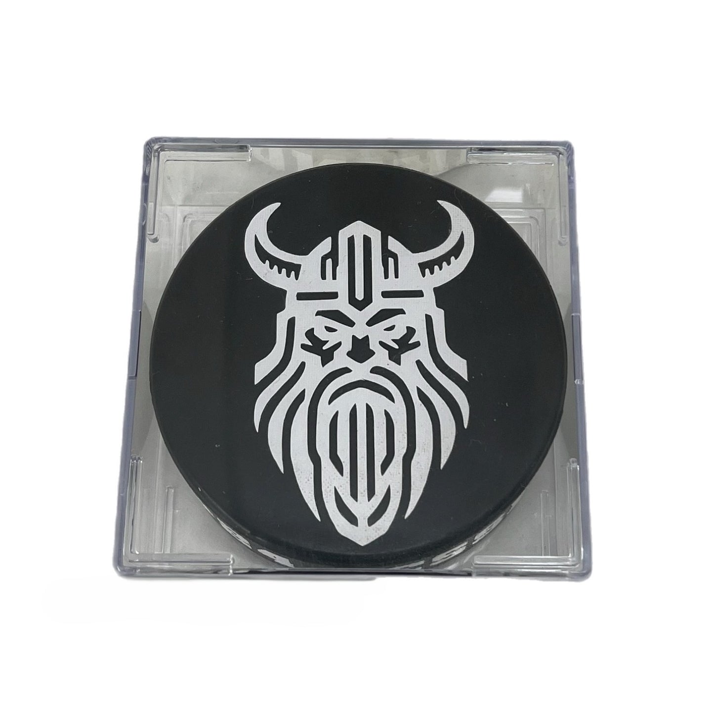 Hockey Puck with Custom Logo in Display Case