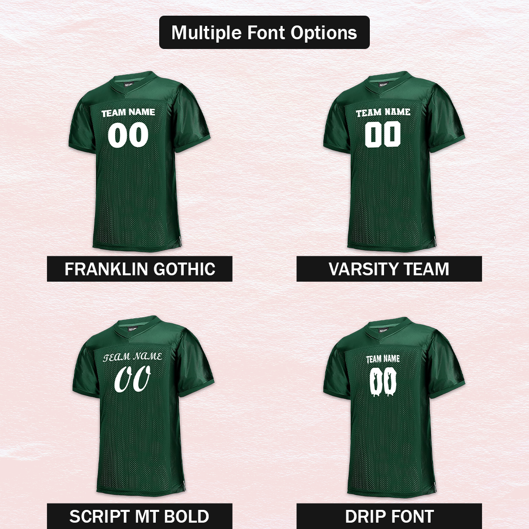Customized Football Green Jersey Multiple Font Options