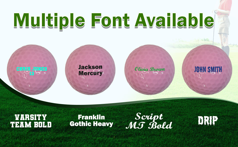 Customized Personalized Pink Golf Balls, 12 Pack