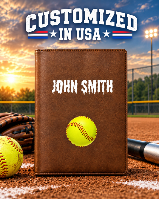 Customized Softball Padfolio with Varsity Team Font and UV Print Softball Perfect Gift for your best coach