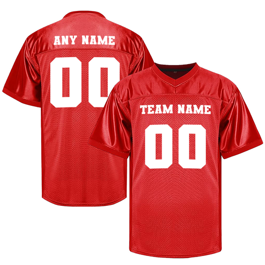 Customized Football Red Jersey Front and Back