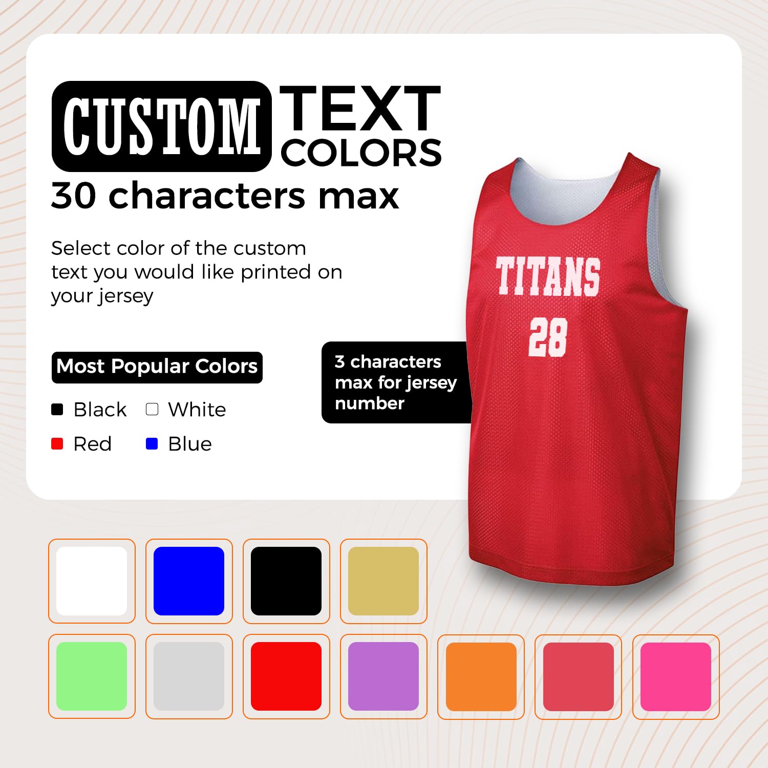 Reversible Basketball Mesh Jersey Customized Multiple Color Options