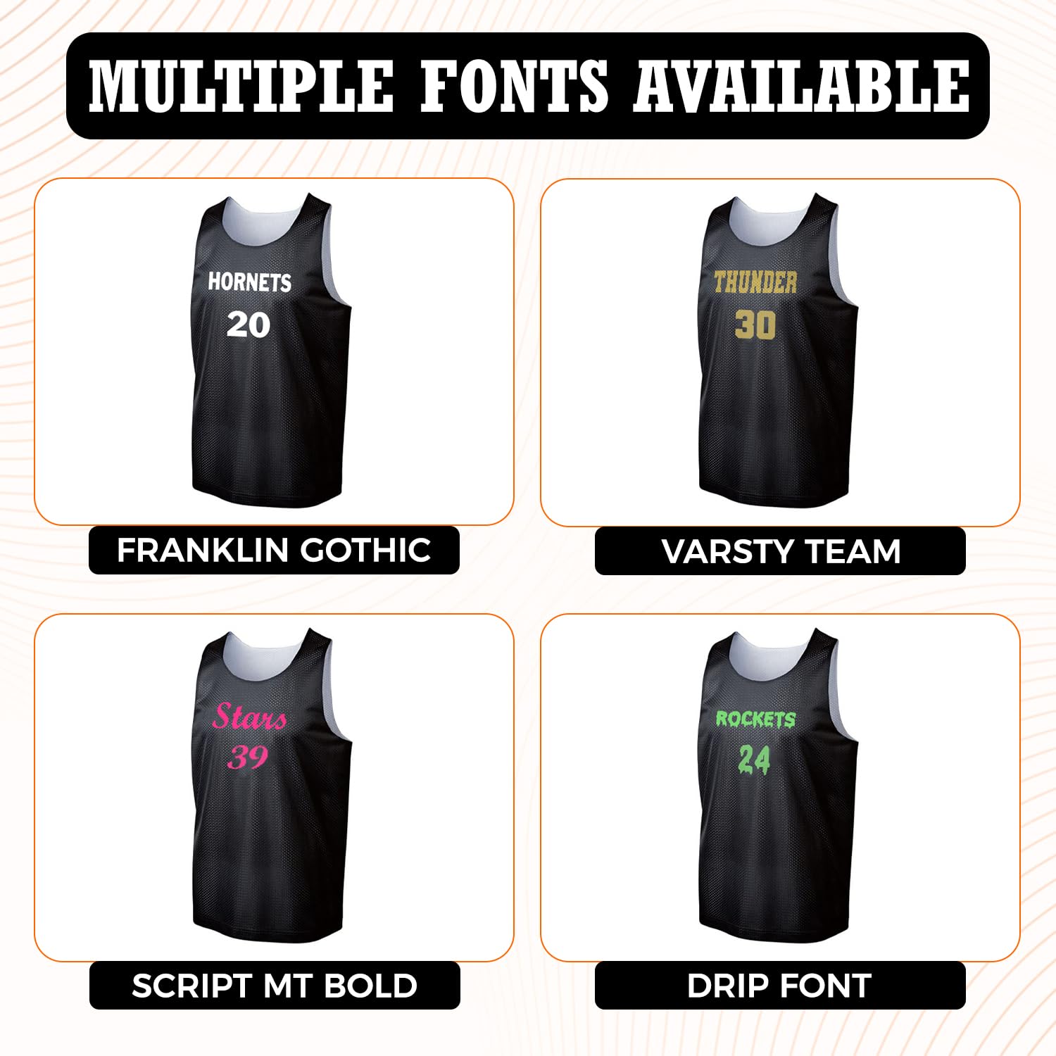 Reversible Basketball Mesh Jersey Customized Multiple Font Options