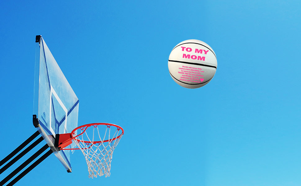 To My Mom Basketball White 3