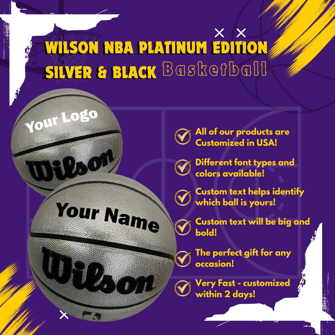 Customized Personalized Wilson Platinum Silver and Black Basketball benefits and features.