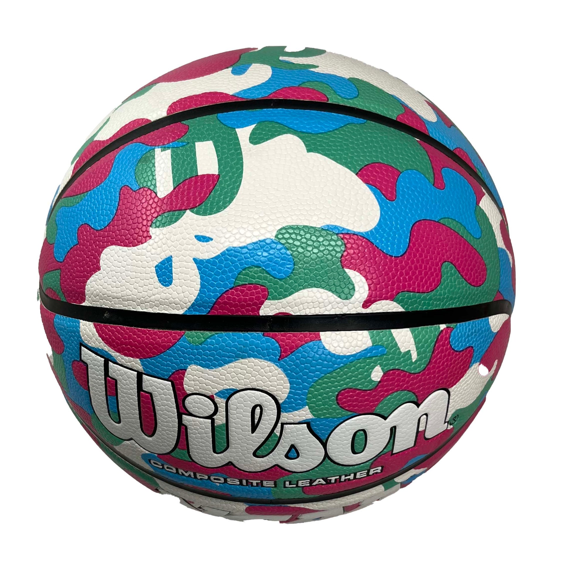 Customized Wilson Pink Camo NCAA Legend Basketball Mock Up.
