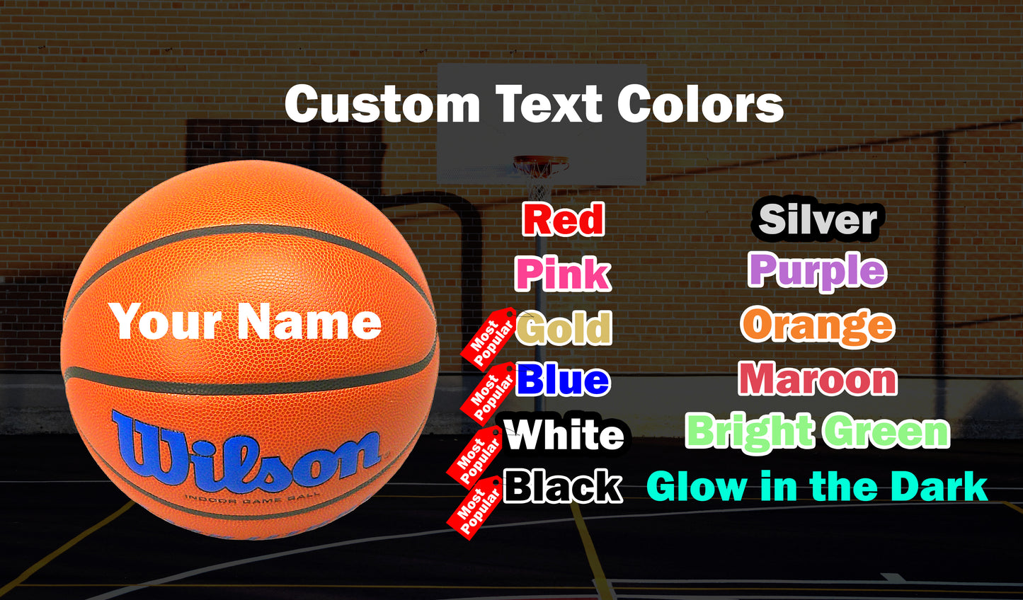 Custom Text Colors for Wilson Evolution Basketball
