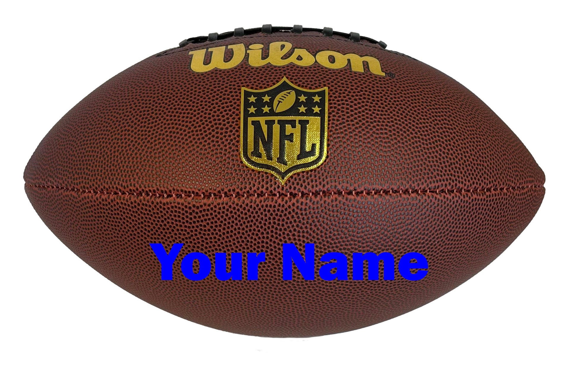 Custom Wilson NFL Football with Blue Text
