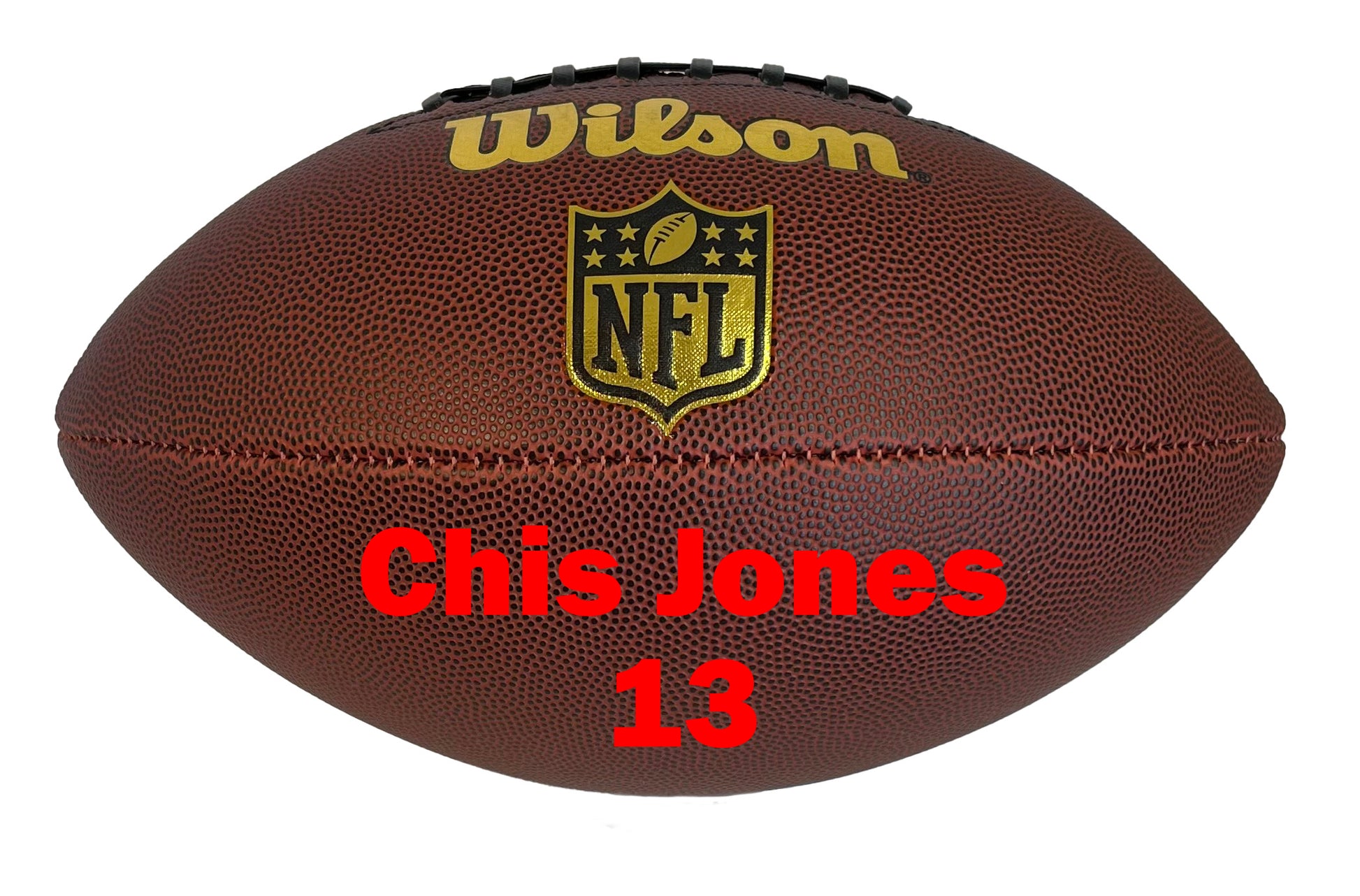 Custom Wilson NFL Football with Red Text