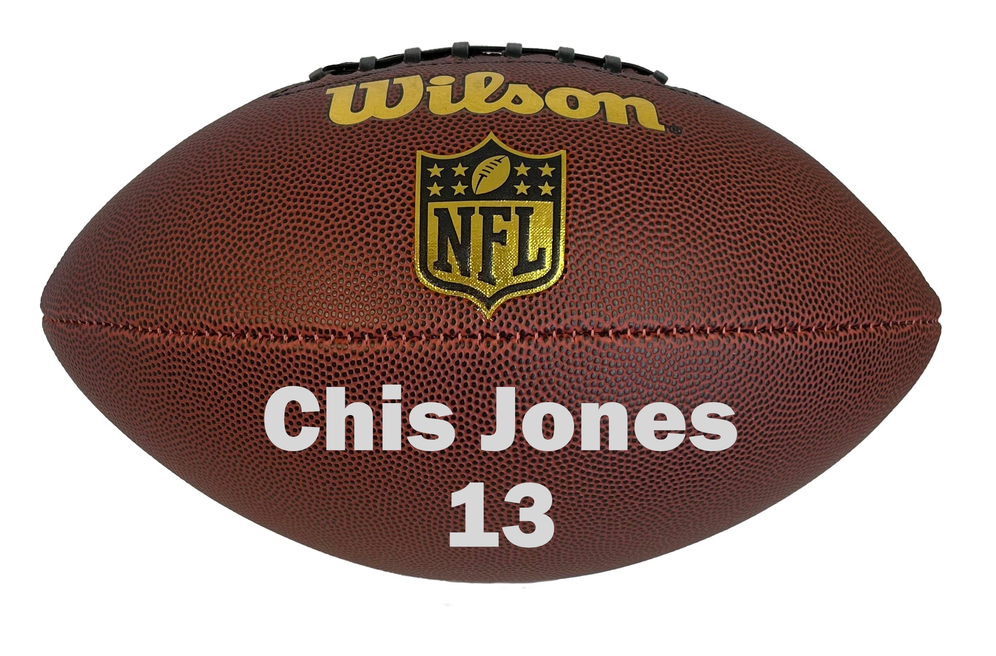 Custom Wilson NFL Football with Silver Text
