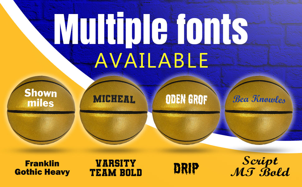 Customized Gold Basketball Multiple Fonts