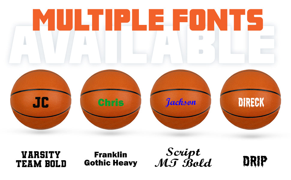 Font Types for Customized Personalized Orange Basketball