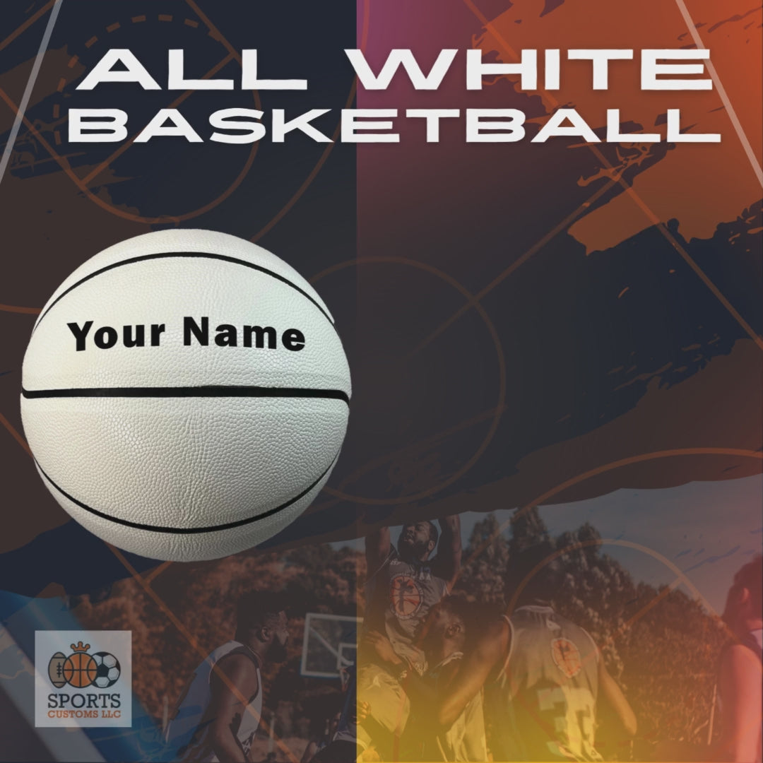 Custom All White Promotional Basketball Features Video