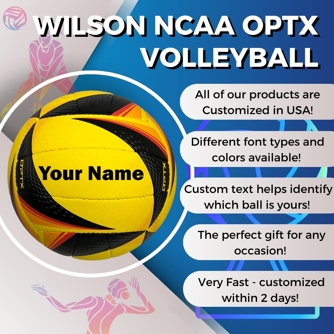 Customized Personalized Wilson NCAA OPTX Soft Play Game Volleyball black and yellow benefits and features.