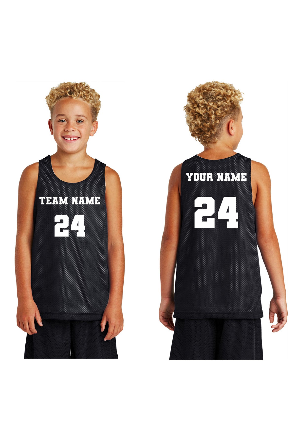 Custom Youth Basketball Jersey Black