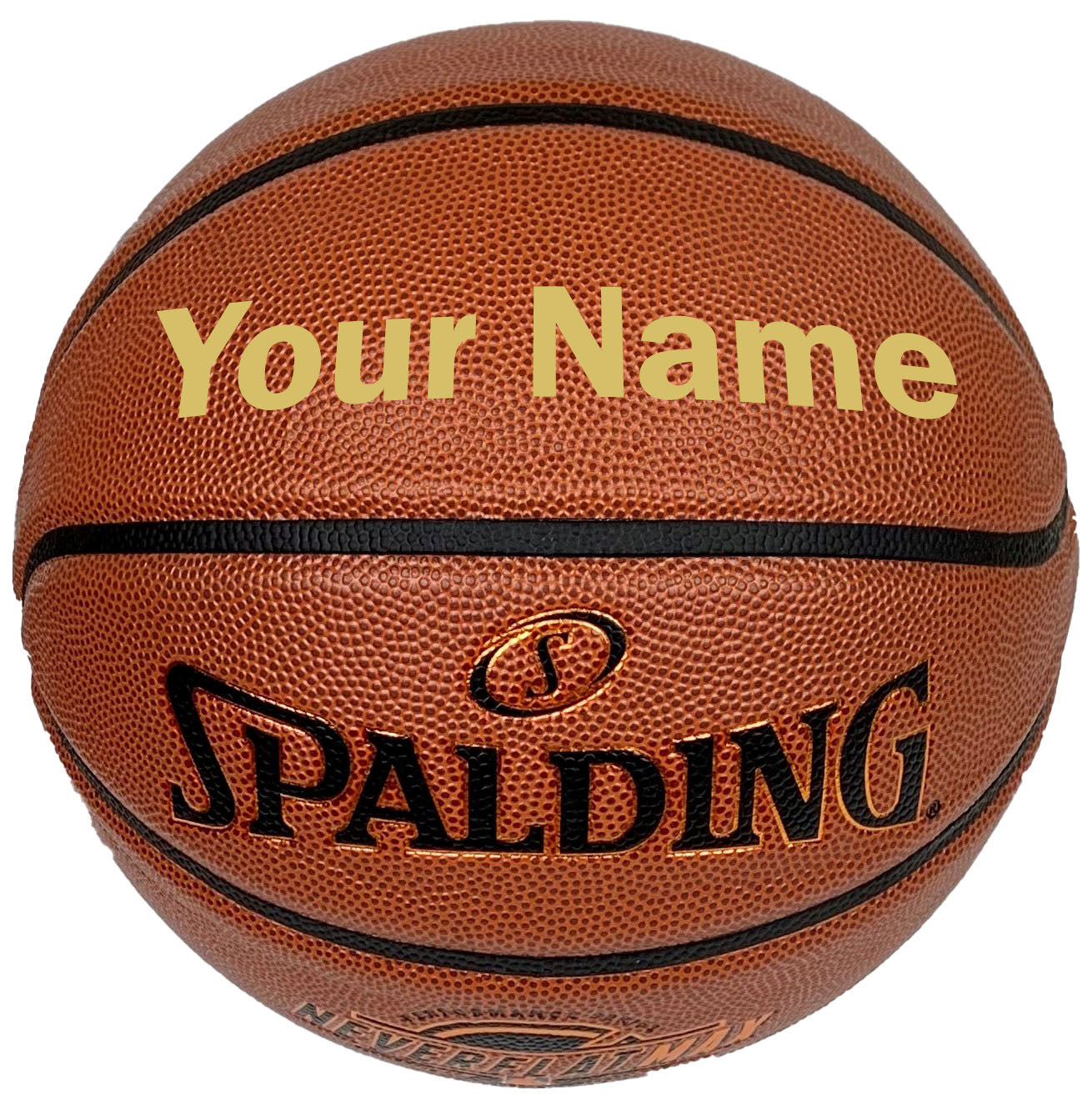 Custom Spalding Neverflat Basketball Gold