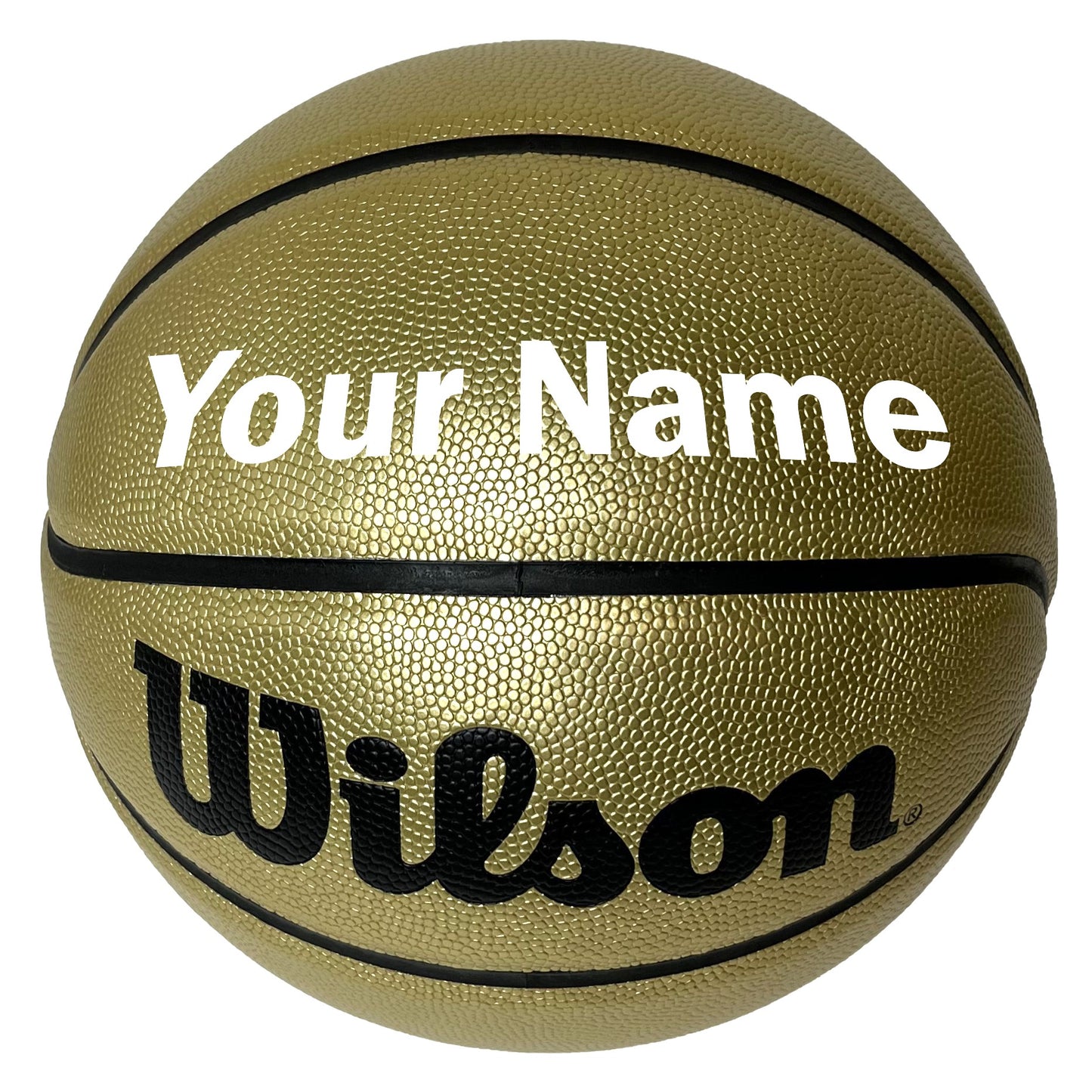 Customized Wilson Black and Gold Basketball White