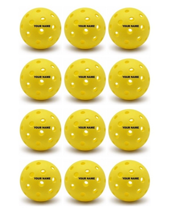 12 Pack Customized Pickleballs Personalized with Your Name