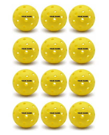 12 Pack Customized Pickleballs Personalized with Your Name