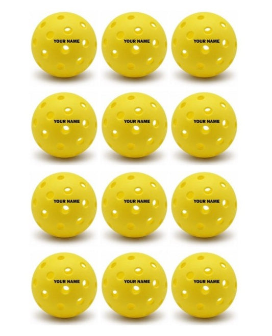 12 Pack Customized Pickleballs Personalized with Your Name