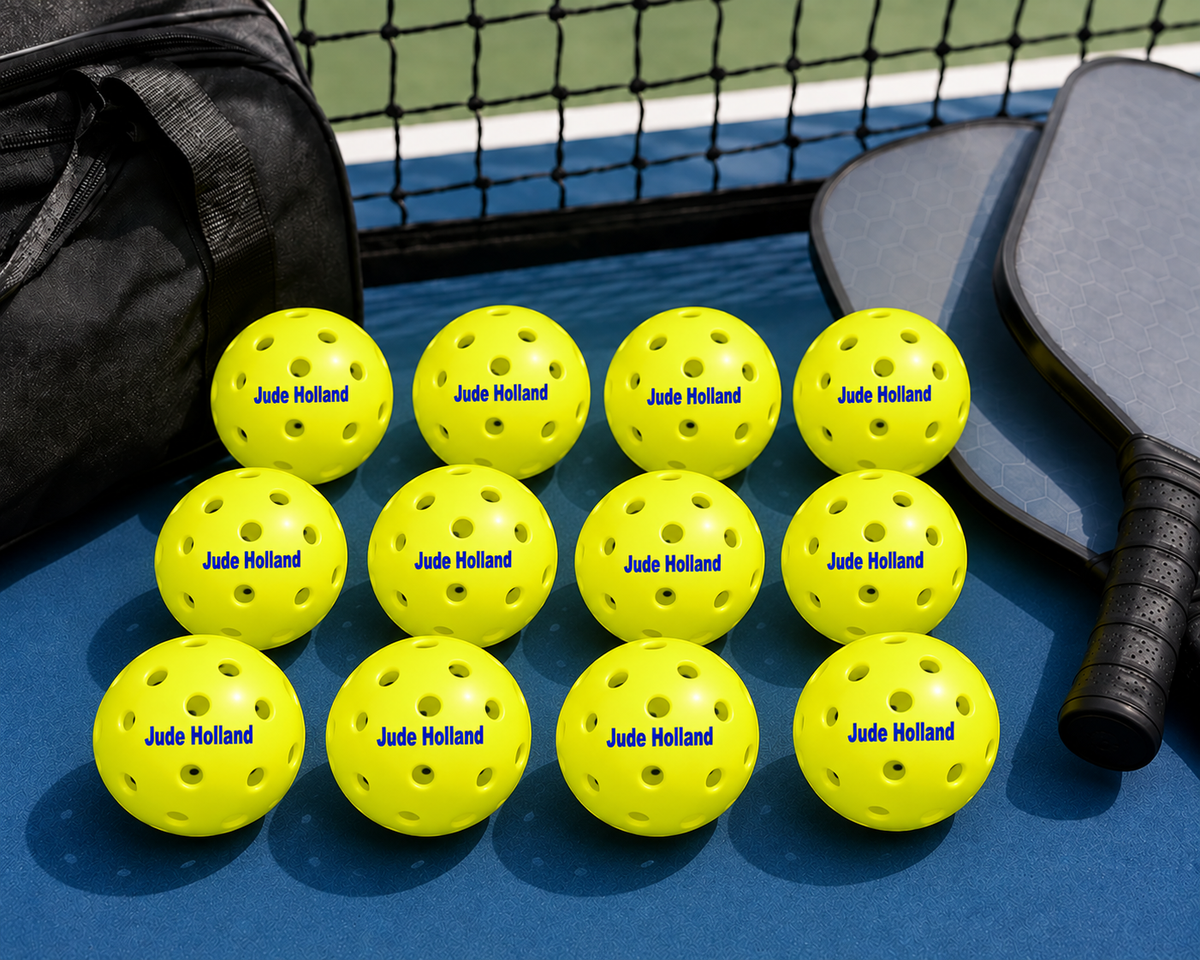 12 Pack Customized Pickleballs Personalized with Your Name in Blue
