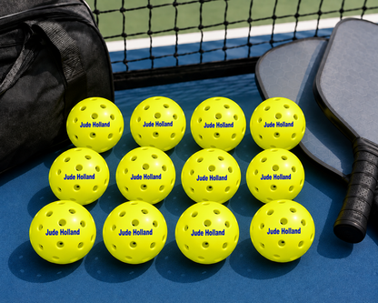 12 Pack Customized Pickleballs Personalized with Your Name in Blue