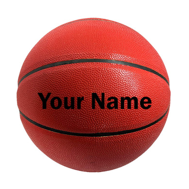 All Red Basketball with Black Text