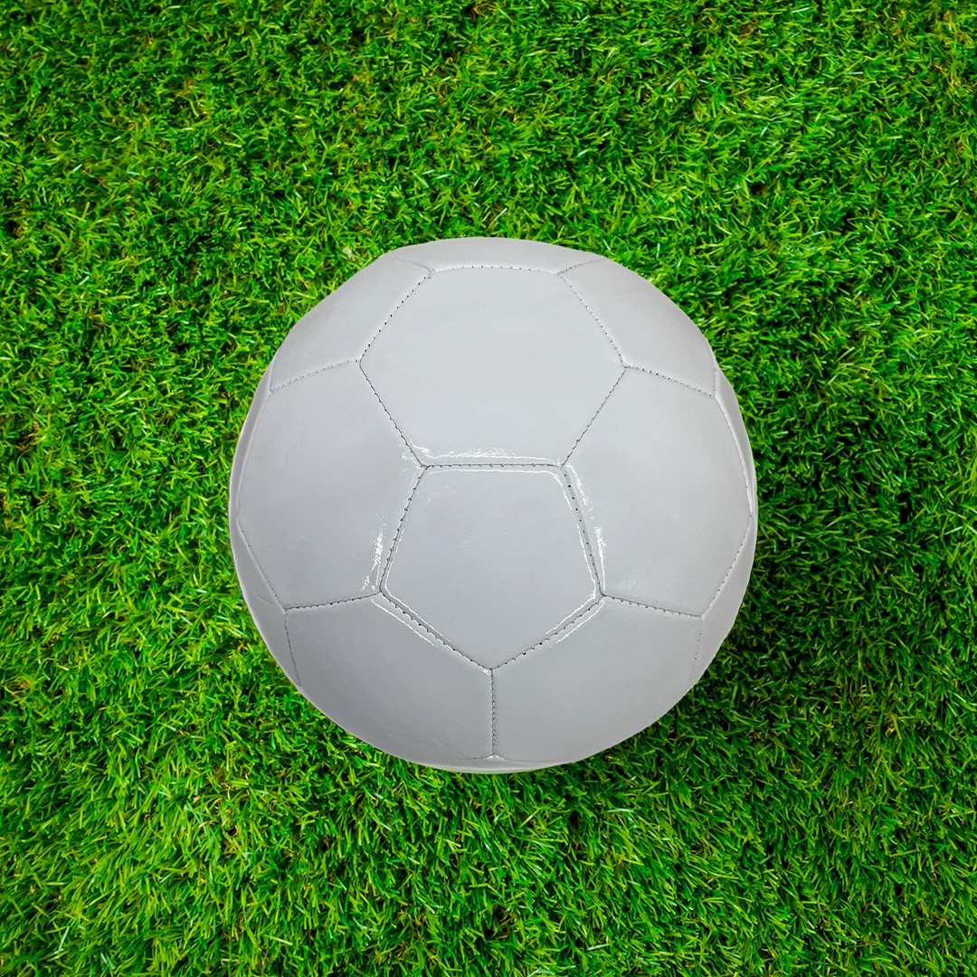 White Soccer Ball Blank Non Branded on Grass