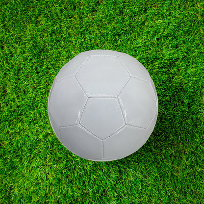 White Soccer Ball Blank Non Branded on Grass