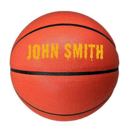 All Red Customized Basketball Custom Text in Drip Font
