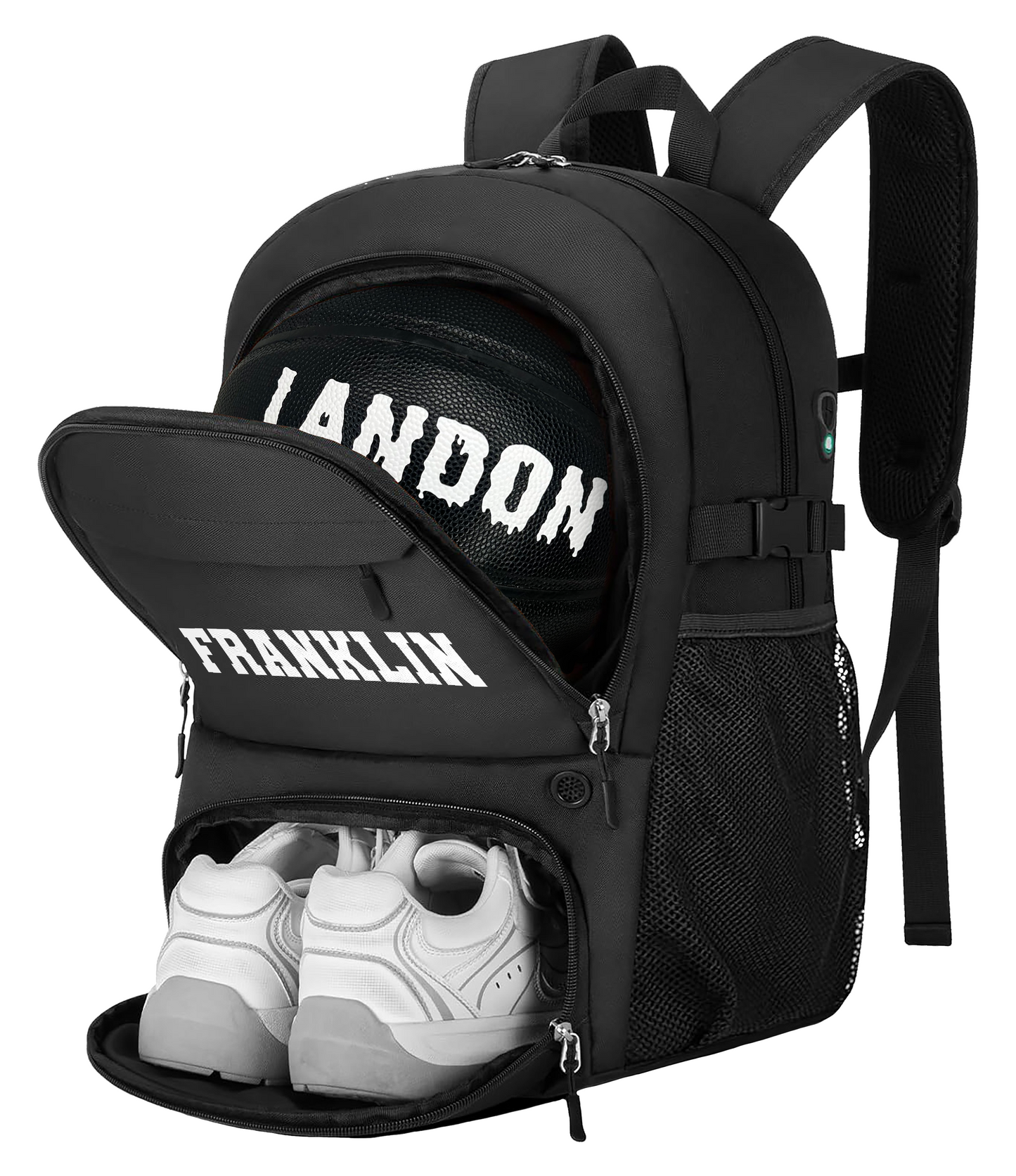 Personalized BasketballBlackBagBackpackBlackBasketballC Perfect For players